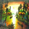 Painting Country Village Image