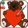 Livre de coloriages pour la fete de la Saint Valentin avec des colombes, des coeurs et des anges - Pour iPhone et iPod Image