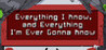Everything I Know, and Everything I'm Ever Gonna Know