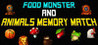 Food Monster and Animals Memory Match Image